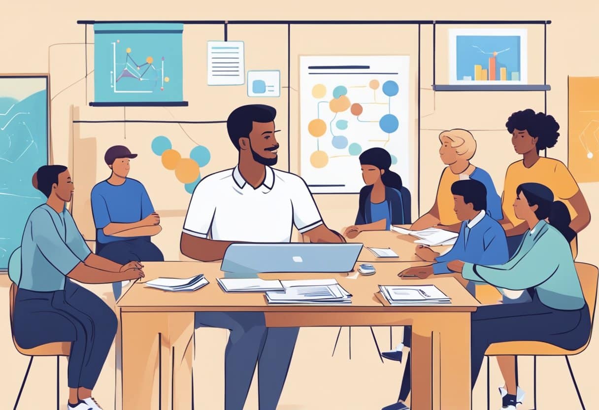 Membership Can Focus on Your Skill Set to Earn You a Healthy Recurring Income: Maximize Your Expertise 5 A person presenting a variety of engaging activities and resources to a group of individuals, with a focus on skill development and ongoing participation